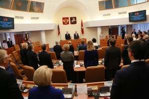 Церемония принесения присяги депутатами Мосгордумы созыва 2014-2019 годов